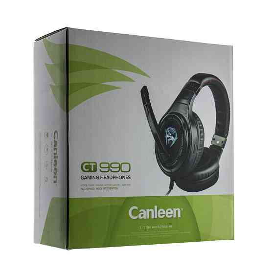 Ігрові накладні навушники Canleen CT990 з мікрофоном і підсвіткою (Чорний) Вінниця