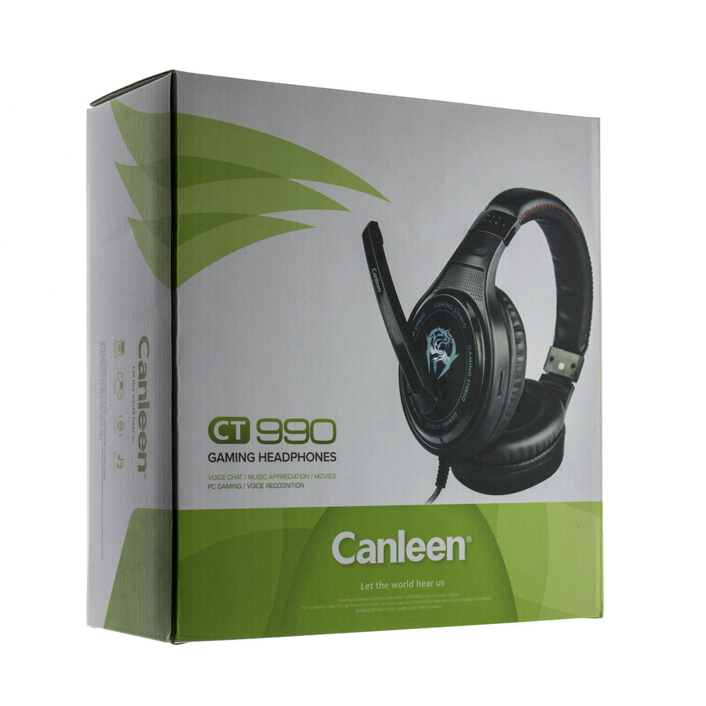 Игровые накладные наушники Canleen CT990 с микрофоном и подсветкой (Черный) Винница - изображение 6