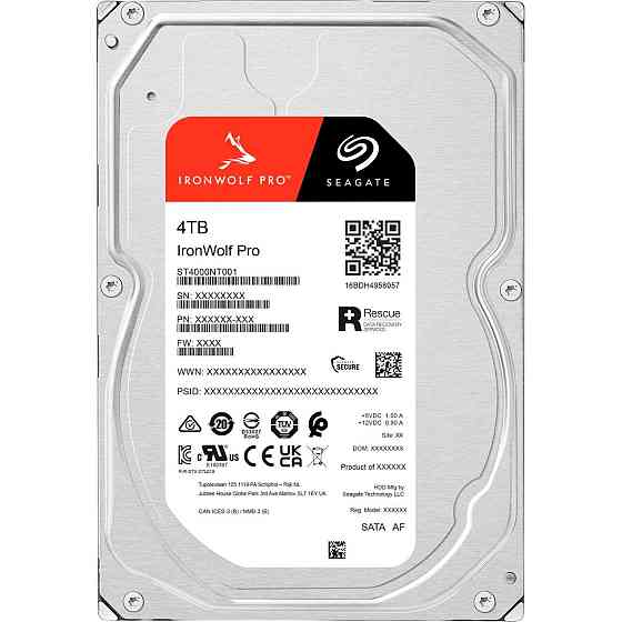 Накопичувач HDD SATA 4.0TB Seagate IronWolf Pro 7200rpm 256MB (ST4000NT001) ( 3.5