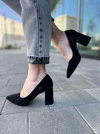 Bashili Туфлі жіночі BASHILI чорні еко-замша каблук 8см розміри 36-40 (P21970-1) Коломия