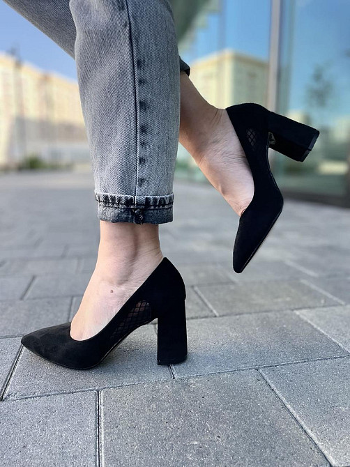 Bashili Туфлі жіночі BASHILI чорні еко-замша каблук 8см розміри 36-40 (P21970-1) Коломия - фото 6
