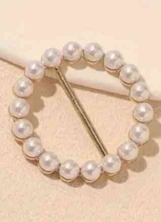 Фіксатор для одягу, шарфів золотистий з бусинами Сміла