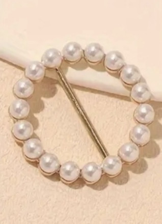 Фіксатор для одягу, шарфів золотистий з бусинами Сміла - фото 1