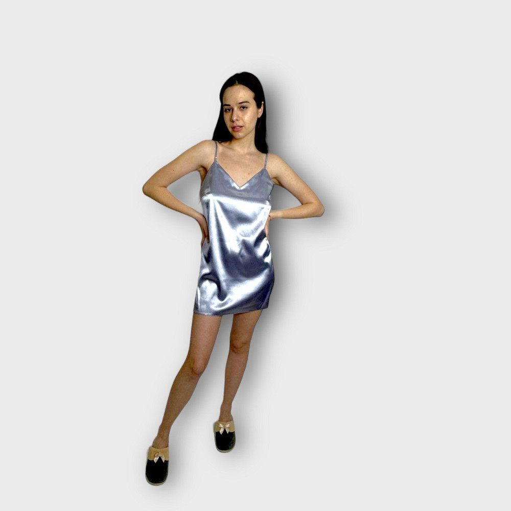 Комплект ночная рубашка с халатом Серый M Харьков - изображение 2