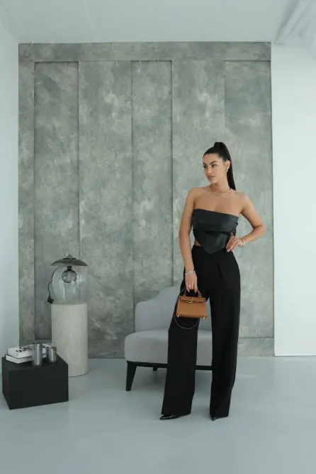 Жіночі брюки палаццо з високою талією, класичні широкі брюки Одеса - фото 9