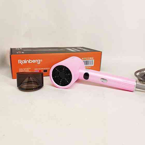 Фен з іонізацією і регулюванням температури Rainberg, Фен для дому та подорожей, Електрофен з насадками GV-37 Львів