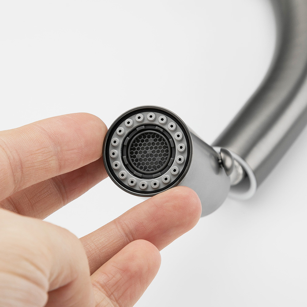 Змішувач для кухні GAPPO G4398-41 з висувним виливом, графіт Київ - фото 4