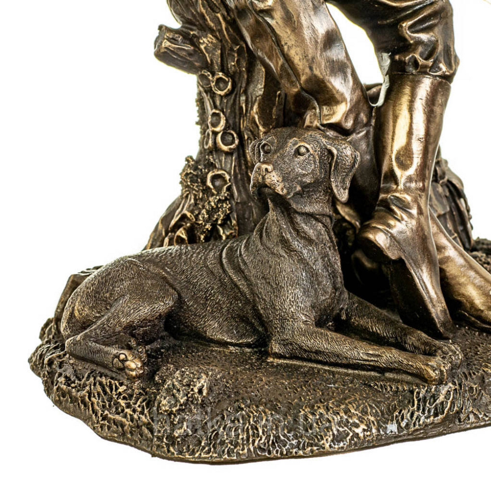 Статуэтка Veronese Охотник с ружьем 24,2х16х12 см подарок охотнику полистоун с бронзовым покрытием 68082A1 Киев - изображение 5