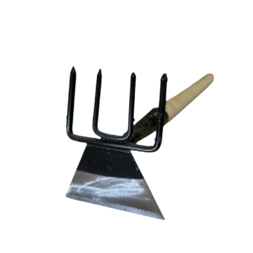 Сапа 4 зуба з дерев'яною ручкою потовщена сталь LUX ЧС Житомир - изображение 1