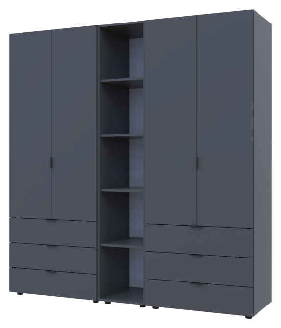 Комплект шаф для одягу Doros Гелар (3 шт.) 193,2х49,5х203,4 см Графіт (DRS-011151) Львів - фото 1