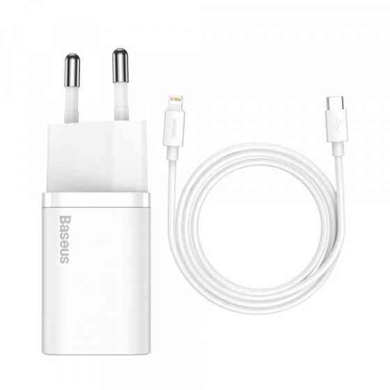 Зарядний пристрій 1xUSB 20W (USB-C) + Cable Type-C Білий Baseus (TZCCSUP-B02) Киев