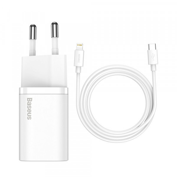 Зарядний пристрій 1xUSB 20W (USB-C) + Cable Type-C Білий Baseus (TZCCSUP-B02) Киев - изображение 2