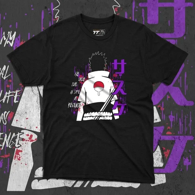 Футболка мужская с принтом Наруто Саске Учіха Размер 48 Anime0281 Днепр - изображение 1