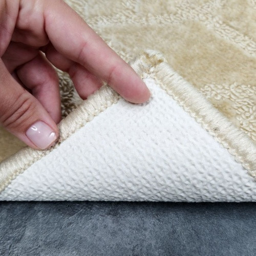 Набір килимків для ванної кімнати 2шт 50*80см+40*50см U-виріз Ромб Smile бежевий поліпропілен Дариана Житомир - фото 6