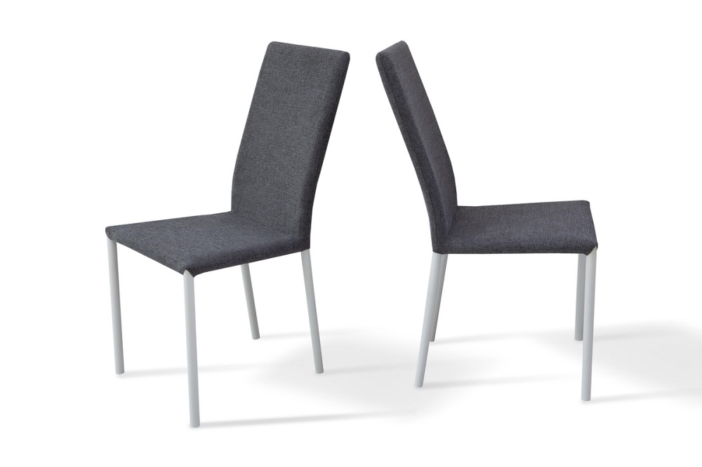 Стілець Соло, метал білий/ тканина сіра Киев - изображение 2