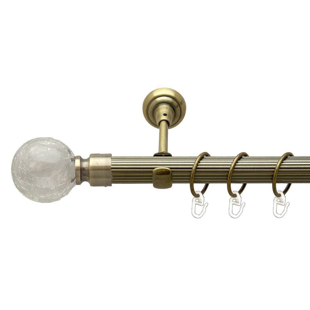 Карниз Orvit Сепія металевий однорядний відкритий рифлена труба кільце металеве Антик 25 мм 240 см (00-00017639) Львів - фото 1