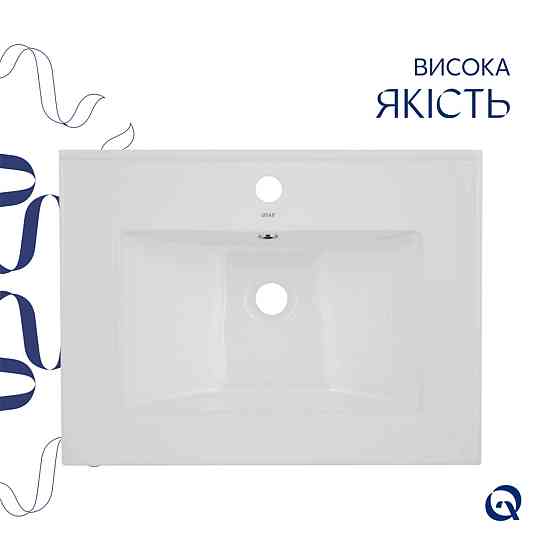 Комплект Albatross: Раковина врезная мебельная 620x460x180 мм, White, прямоугольная + Донный клапан Pop-up PU02O Киев