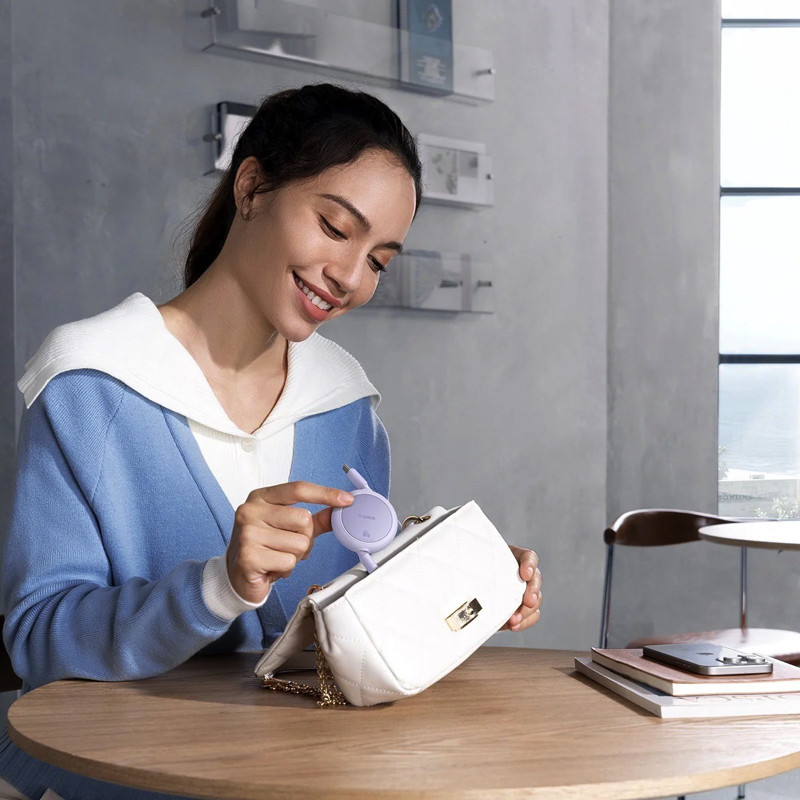 Кабель Baseus Free2Pull USB-C 60W 1м Фиолетовый Киев - изображение 3