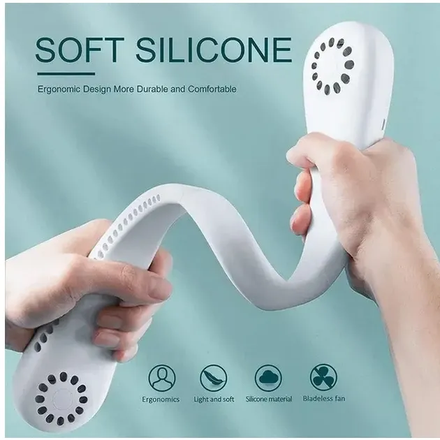 Портативний акумуляторний вентилятор на шию Neck Fan Х5, безлопатевий USB вентилятор для прогулянок і спорту Одеса - фото 6