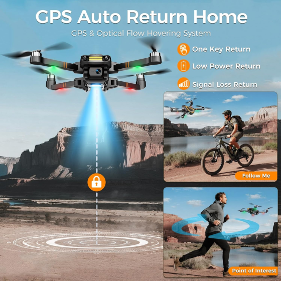 Дрон H11 GPS з камерою 4k EIS Professional для дорослих та дітей (екранний пульт дистанційного керування) RC квадрокоптер Київ
