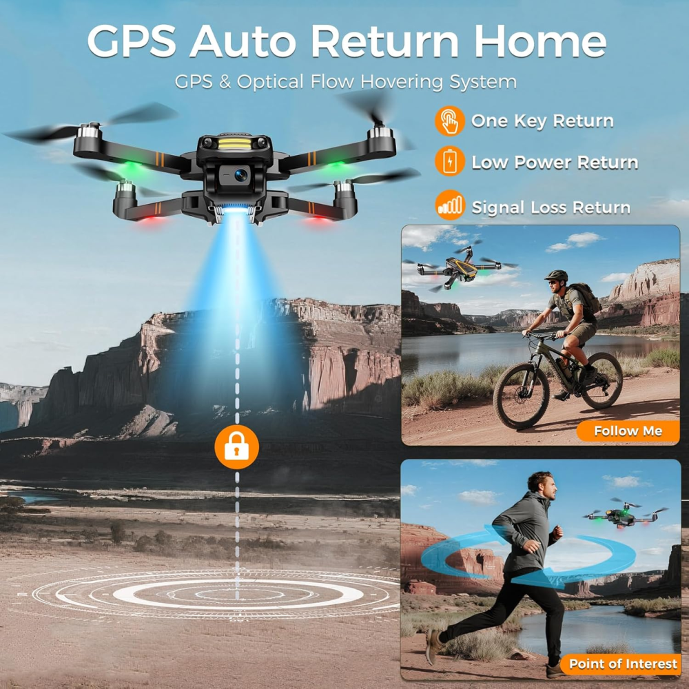 Дрон H11 GPS з камерою 4k EIS Professional для дорослих та дітей (екранний пульт дистанційного керування) RC квадрокоптер Київ - фото 5
