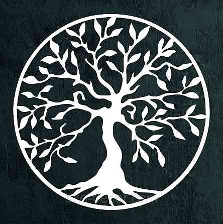 Декоративное настенное 3D Панно «Дерево в кругу» Декор на стену с объемом 50*50 см, Белый Киев