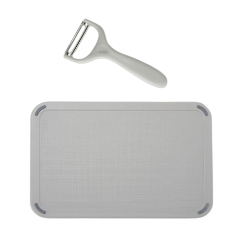 Набір ножів 8 предметів:(6шт + обробна дошка + підставка з тримачем паперових рушників) сірий MR-1413-GREY Maestro Житомир