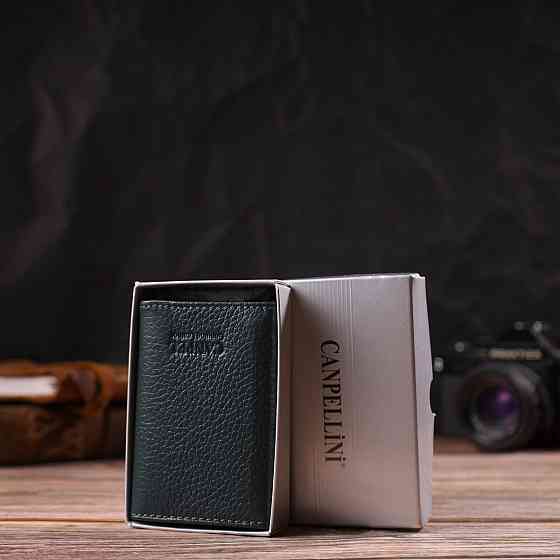 Картхолдер унісекс у три складання з автоматичним механізмом з натуральної шкіри флотар CANPELLINI 21932 Зелений Київ