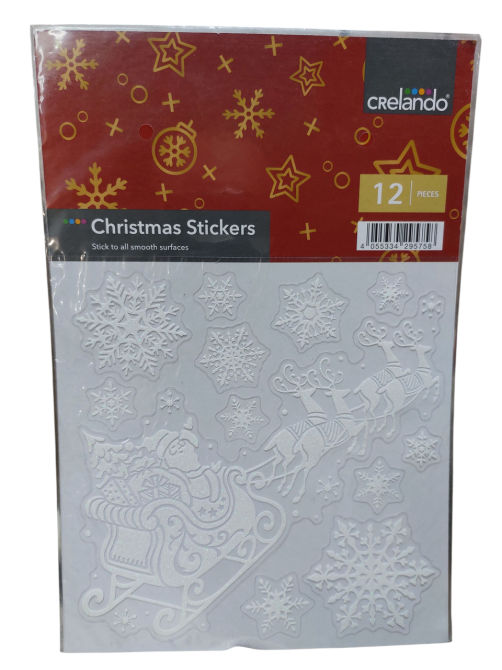 Новогодние наклейки зимние узоры и снежинки Crelando 21 на 14 см белый Киев - изображение 1