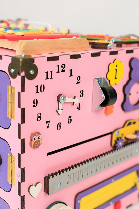 Развивающий бизикуб бизиборд деревянный для детей 30*30*30 бизикуб для девочки детский розовый от 6 мес Бизиборд для девочки 1 год Тернополь - изображение 18