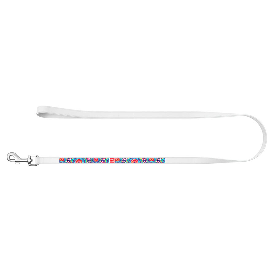 Повідець WAUDOG Design з малюнком "Квіти" (ширина 18 мм, довжина 122 см) білий Коломыя - изображение 2