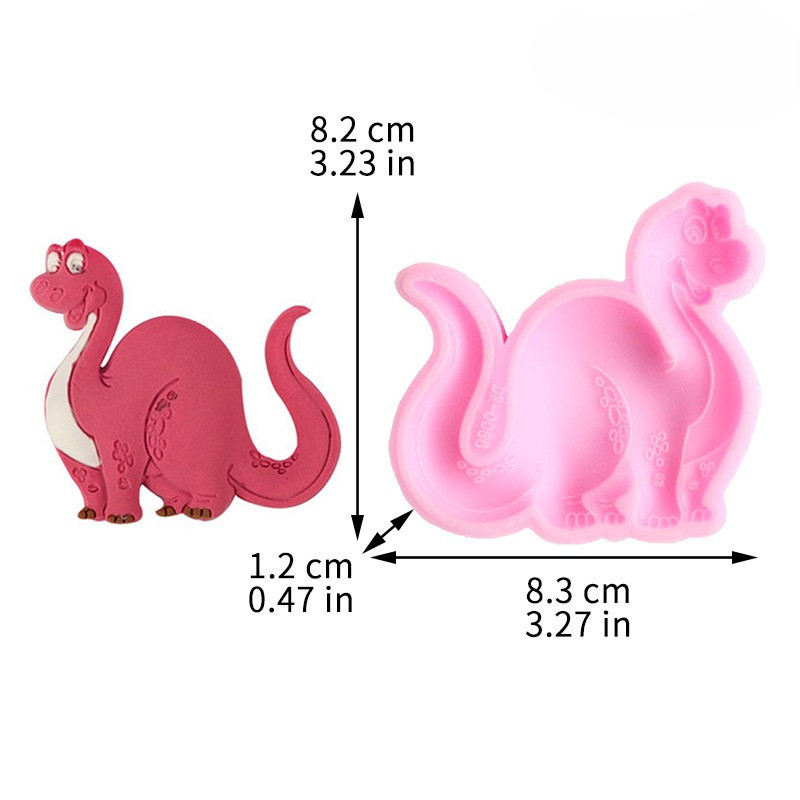 Молд силиконовый Динозавр 83 на 82 мм розовый Киев - изображение 2