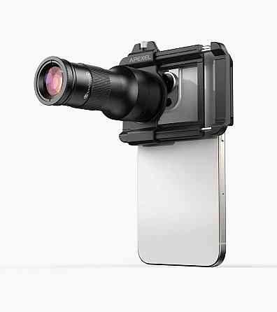 Телескоп для телефону 6X + макро 150мм об'єктив 2в1 TeleMacro Apexel APL-TM6 SBR Київ