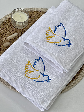 Махровий рушник Ideal Textile з патріотичною вишивкою, 70*140 см, 100% бавовна, Узбекистан Чернівці - фото 8