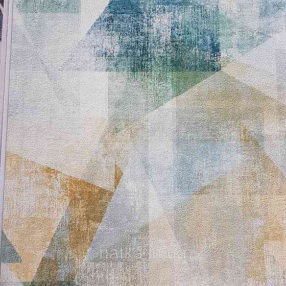 Шпалери вінілові на флізелін Rasch Linares 0.53х10 геометрія абстракція фігури сині жовті бірюза 617962 Київ