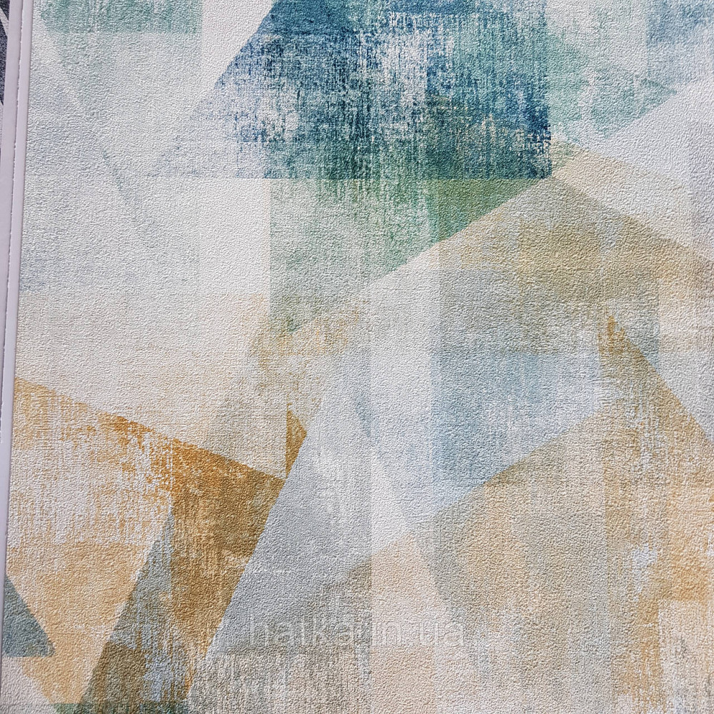 Шпалери вінілові на флізелін Rasch Linares 0.53х10 геометрія абстракція фігури сині жовті бірюза 617962 Київ - фото 3