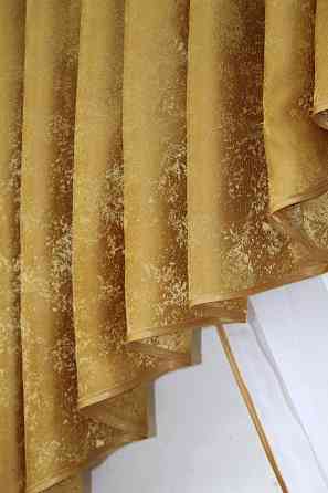 Кухонный комплект VR-Textil № 039к шторка с ламбрекеном белый с золотистым 180х170 см (52-0524) Киев