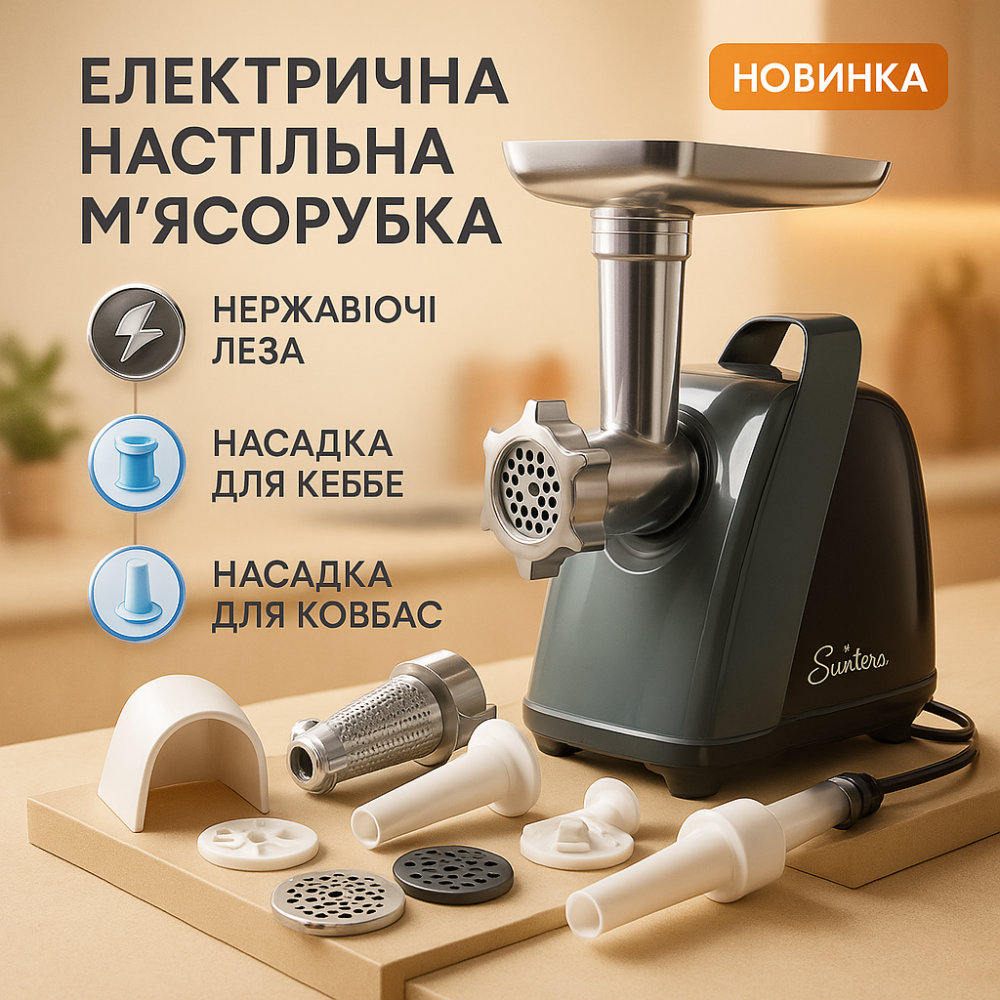 Мясорубка электрическая металл, Мясорубка для дома и кухни Хорошая Электрическая NI-42 Львов - изображение 14