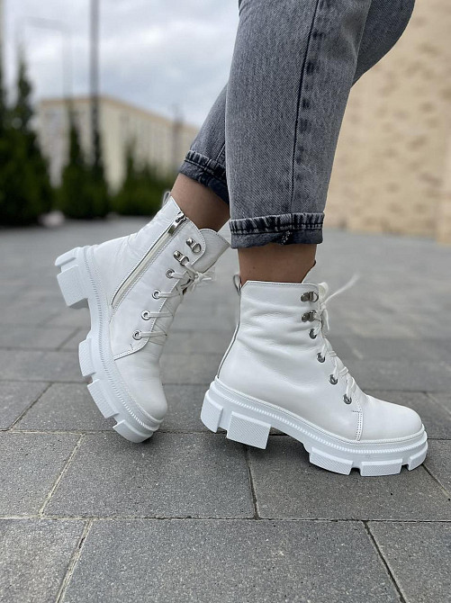 Mermaid Черевики жіночі Mermaid білі натуральна шкіра зима висота 13 см (5167) Коломия - фото 10