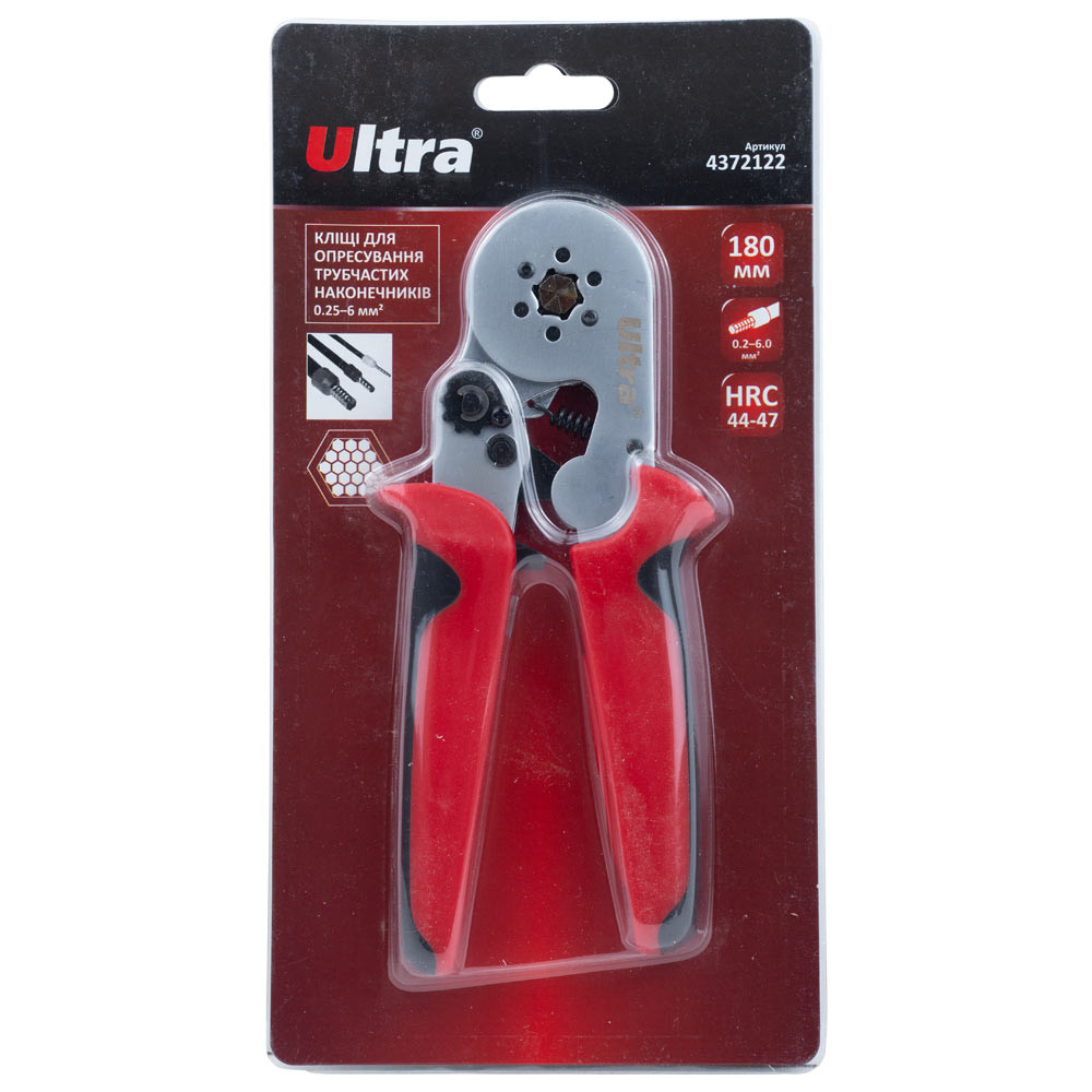 Ultra Клещи для опрессовки трубчатых наконечников 0.25-6мм² (шестигранник) ULTRA (4372122) Київ - фото 5