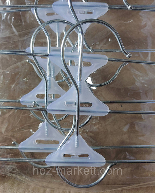 Плечики вішалки (тремпеля) брючні хромовані прищіпка та гачок 40 см 10 шт. в уп Харків - фото 6