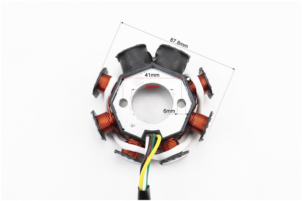 Статор магнето (генератора) (8 котушок роз'єм "мама 3 + 2") висота 28мм Київ - фото 3