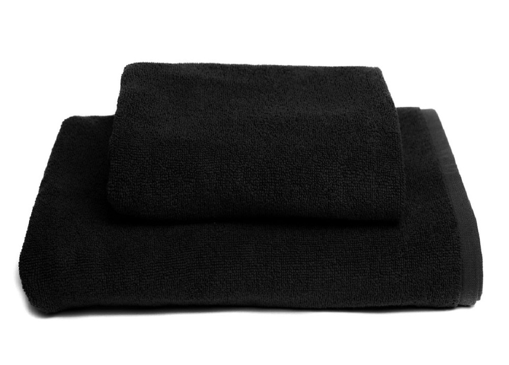 Полотенце махровое Ideal Textile 50х90 см плотное с коротким ворсом 450 г/м2 Черный Черновцы - изображение 1