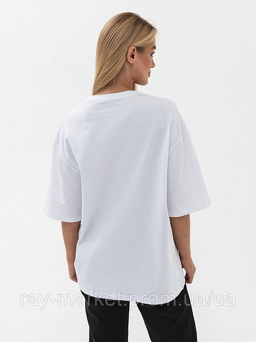Футболка оверсайз RAY OVERSIZE женская белая (U0104W-White) Киев - изображение 4