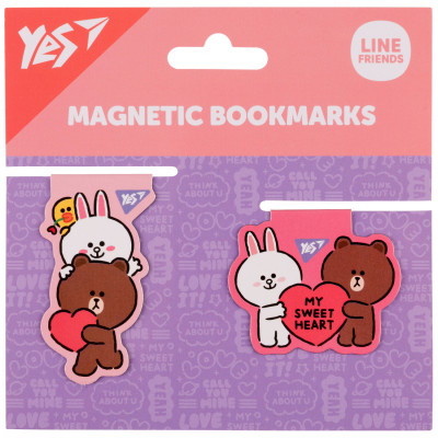 Закладки для книг Yes магнітні Line Friends Sweet heart, 2шт (708107) Вінниця - фото 1