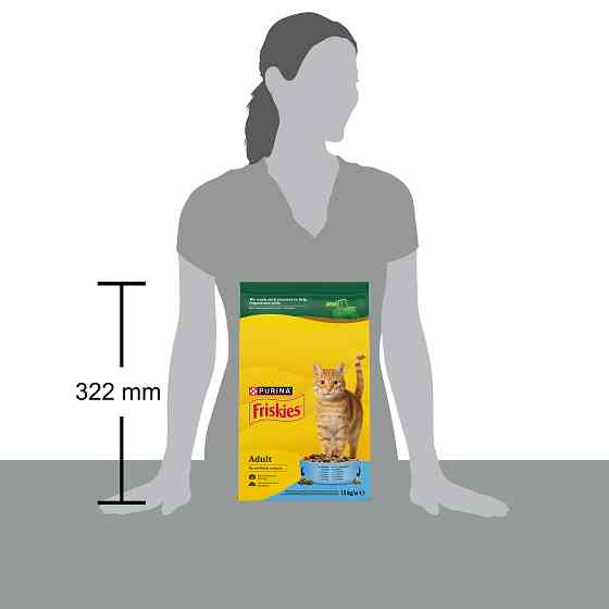 Сухой корм FRISKIES для взрослых кошек, с лососем и овощами, 1.5 кг Киев