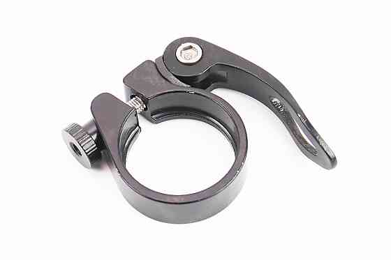 Затискач (хомут) труби сидіння MTB 34,9мм, кріпл. ексцентрик, алюмінієвий, чорний Київ