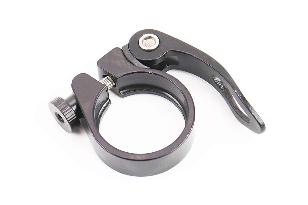 Затискач (хомут) труби сидіння MTB 34,9мм, кріпл. ексцентрик, алюмінієвий, чорний Киев - изображение 1