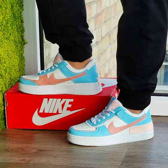 Кросівки Nike Force Білі Жіночі Шкіряні Форси Блакитні Найк (розміри: 36,37,38,39,40,41) - 9 Відео Огляд Дніпро