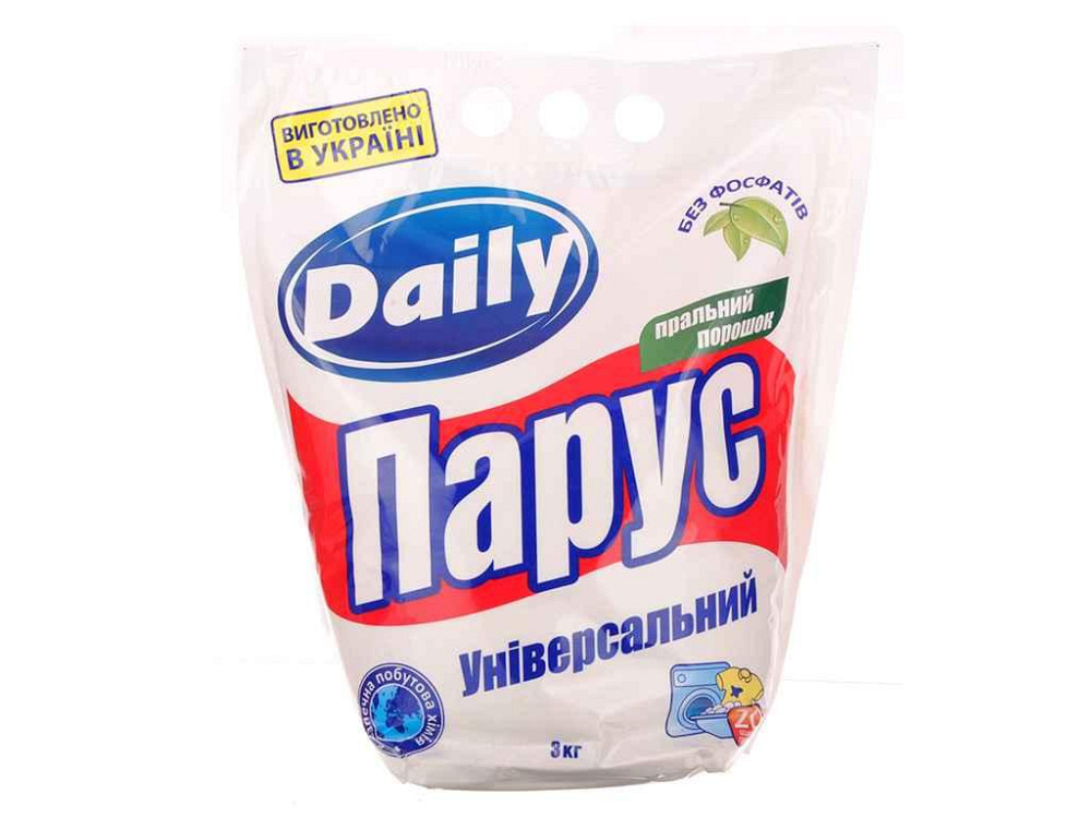 Пральний порошок Парус DAILY ручн. універс. (дой-пак) 3кг ТМ БЕЛЫЕ ПАРУСА   Solmir Київ - фото 1